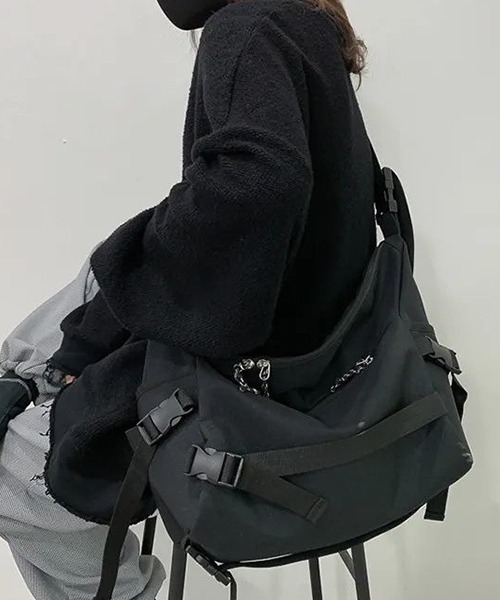 c.u.l(シーユーエル)の「ユニセックス キャンバス生地風 メッセンジャーバッグ cula781(ショルダーバッグ・レディース・ブラック・FREE)」の9枚目の写真