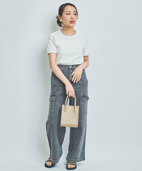 mil（ミル）の「【150㎝前後の小柄さんサイズ】カーゴデニムパンツ（カーゴパンツ・レディース・ブラック/ネイビー・S/M/XS）」の12枚目の写真