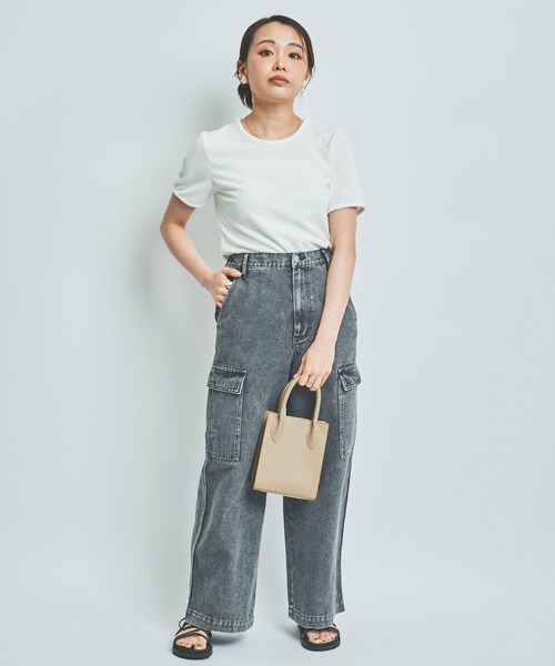 mil（ミル）の「【150㎝前後の小柄さんサイズ】カーゴデニムパンツ（カーゴパンツ・レディース・ブラック/ネイビー・S/M/XS）」の13枚目の写真