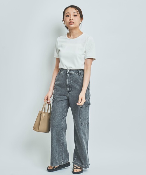 mil（ミル）の「【150㎝前後の小柄さんサイズ】カーゴデニムパンツ（カーゴパンツ・レディース・ブラック/ネイビー・S/M/XS）」の16枚目の写真