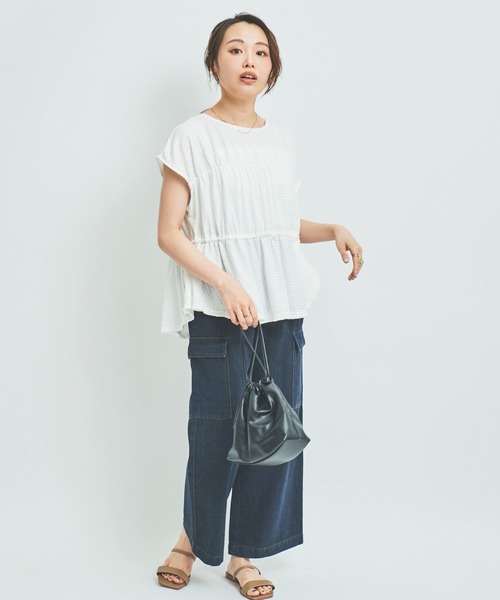 mil（ミル）の「【150㎝前後の小柄さんサイズ】カーゴデニムパンツ（カーゴパンツ・レディース・ブラック/ネイビー・S/M/XS）」の17枚目の写真
