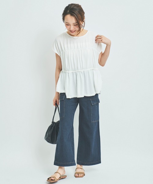 mil（ミル）の「【150㎝前後の小柄さんサイズ】カーゴデニムパンツ（カーゴパンツ・レディース・ブラック/ネイビー・S/M/XS）」の19枚目の写真