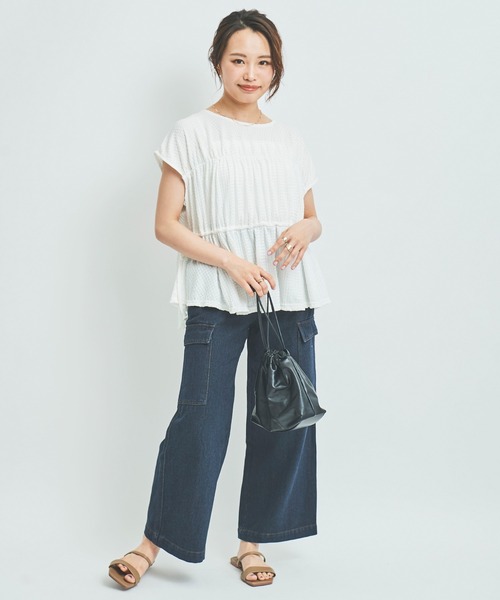 mil（ミル）の「【150㎝前後の小柄さんサイズ】カーゴデニムパンツ（カーゴパンツ・レディース・ブラック/ネイビー・S/M/XS）」の18枚目の写真