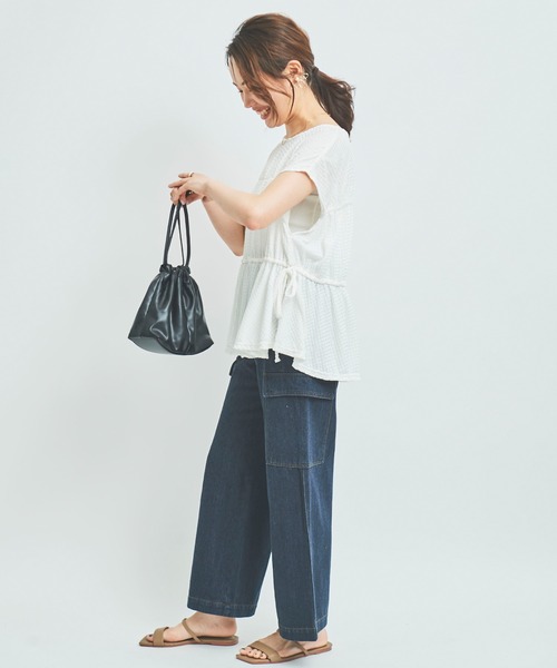 mil（ミル）の「【150㎝前後の小柄さんサイズ】カーゴデニムパンツ（カーゴパンツ・レディース・ブラック/ネイビー・S/M/XS）」の20枚目の写真
