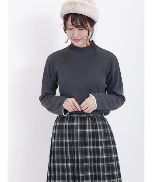 Samansa Mos2（サマンサ モスモス）の「ミラノリブハイネックニット（ニット/セーター・レディース・オフホワイト/チャコールグレー/ネイビー/グリーン・F）」の6枚目の写真