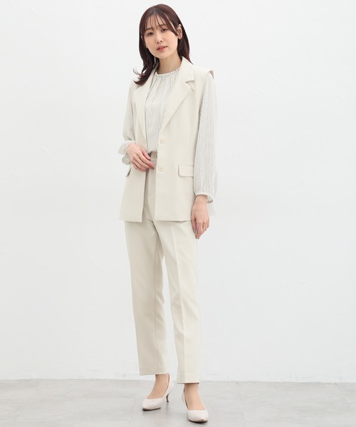 Honeys(ハニーズ)の「ストレッチウォッシャブルテーラードジレベスト(ベスト・レディース・ベージュ/ブラック/アイボリー/杢グレー・LL/L/M/S)」の5枚目の写真