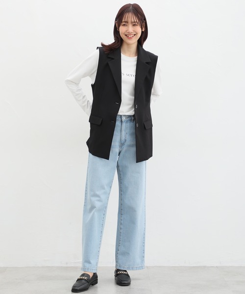 Honeys(ハニーズ)の「ストレッチウォッシャブルテーラードジレベスト(ベスト・レディース・ベージュ/ブラック/アイボリー/杢グレー・LL/L/M/S)」の12枚目の写真