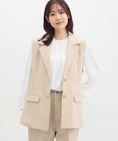 Honeys(ハニーズ)の「ストレッチウォッシャブルテーラードジレベスト(ベスト・レディース・ベージュ/ブラック/アイボリー/杢グレー・LL/L/M/S)」の20枚目の写真