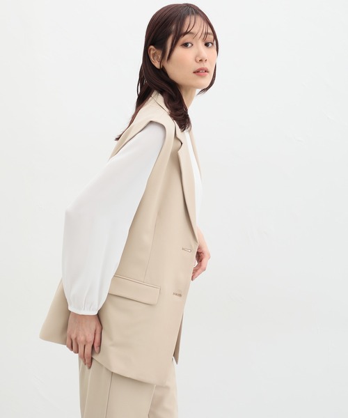 Honeys(ハニーズ)の「ストレッチウォッシャブルテーラードジレベスト(ベスト・レディース・ベージュ/ブラック/アイボリー/杢グレー・LL/L/M/S)」の22枚目の写真