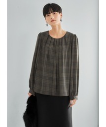 STYLE DELI | 【LUXE】マットサテンチェック柄ブラウス(シャツ/ブラウス)
