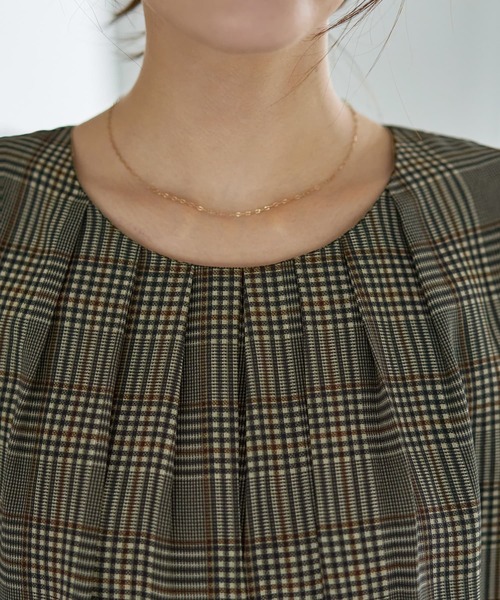 STYLE DELI（スタイルデリ）の「マットサテンチェック柄ブラウス（シャツ/ブラウス・レディース・グリーン系その他/ブラウン系その他・M）」の10枚目の写真