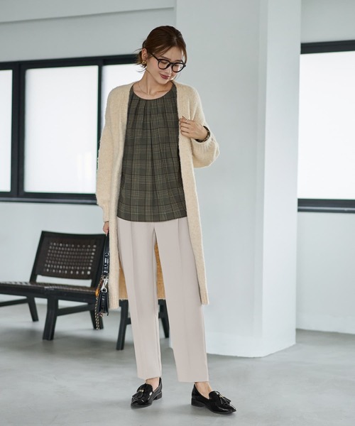 STYLE DELI（スタイルデリ）の「マットサテンチェック柄ブラウス（シャツ/ブラウス・レディース・グリーン系その他/ブラウン系その他・M）」の15枚目の写真