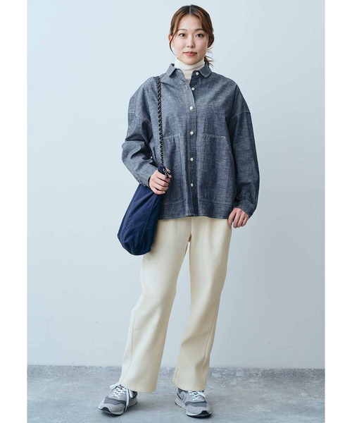THREE FIFTY STANDARD（スリーフィフティースタンダード）の「ＴＨＲＥＥ　ＦＩＦＴＹ　ＳＴＡＮＤＡＲＤシャンブレーのシャツジャケット（シャツ/ブラウス・レディース・ブルー系その他・LARGE/MEDIUM/X-LARGE/XX-LARGE）」の2枚目の写真