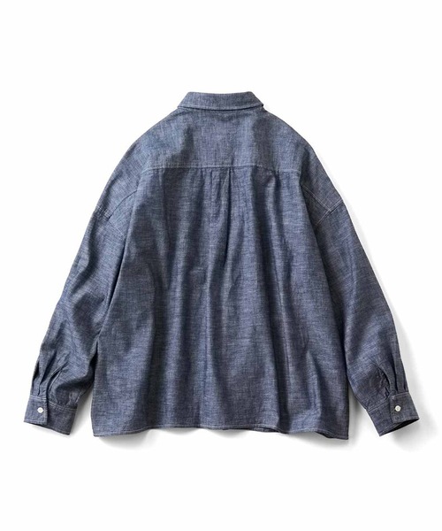 THREE FIFTY STANDARD（スリーフィフティースタンダード）の「ＴＨＲＥＥ　ＦＩＦＴＹ　ＳＴＡＮＤＡＲＤシャンブレーのシャツジャケット（シャツ/ブラウス・レディース・ブルー系その他・LARGE/MEDIUM/X-LARGE/XX-LARGE）」の8枚目の写真