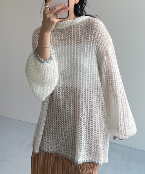 wee9s（ウィークス）の「silver line mesh knit / シルバー
