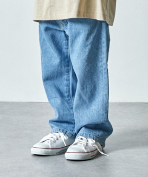 EAST END HIGHLANDERS(イーストエンドハイランダーズ)の「East End Highlanders / ワイドバギーデニムパンツ<130-150cm>(デニムパンツ・キッズ・ブラック/ブルー・140/130/150)」の2枚目の写真