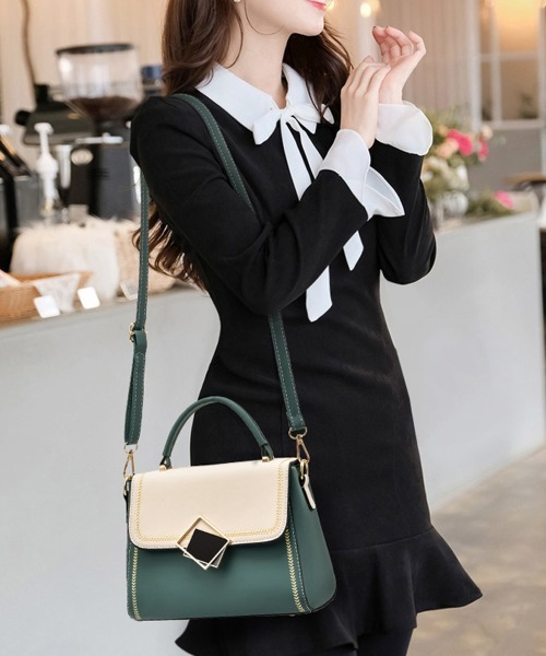 Miniministore(ミニミニストア)の「ショルダーバッグ レディース 斜め掛け(ショルダーバッグ・レディース・モカ/グリーン/ワインレッド/ブラック/ピンク/アイボリー・FREE)」の8枚目の写真
