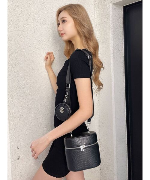 GYDA（ジェイダ）の「ミニポーチ付きバニティBAG（ハンドバッグ・レディース・パープル/オフホワイト/ブラック・FREE）」の5枚目の写真