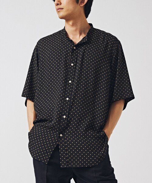 EDIFICE(エディフィス)の「パターンデシン 半袖スタンドカラーシャツ(シャツ/ブラウス・メンズ・ブラック/ブラック系その他/ブラックミックス/グレー/ネイビー・SMALL/MEDIUM/LARGE)」の2枚目の写真