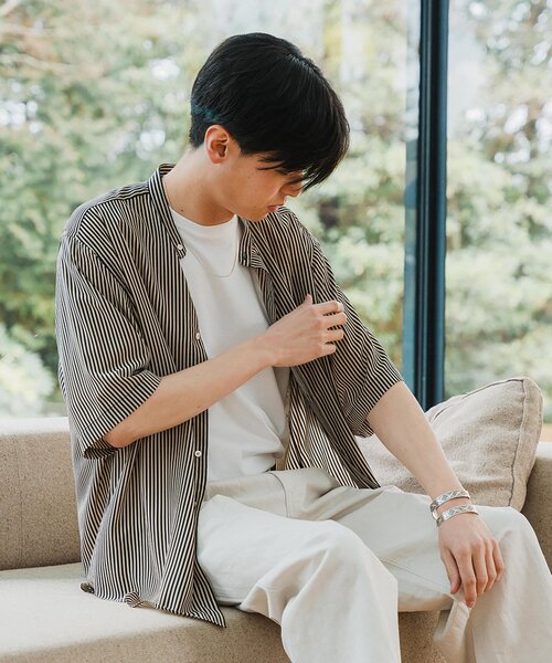 EDIFICE(エディフィス)の「パターンデシン 半袖スタンドカラーシャツ(シャツ/ブラウス・メンズ・ブラック/ブラック系その他/ブラックミックス/グレー/ネイビー・SMALL/MEDIUM/LARGE)」の12枚目の写真