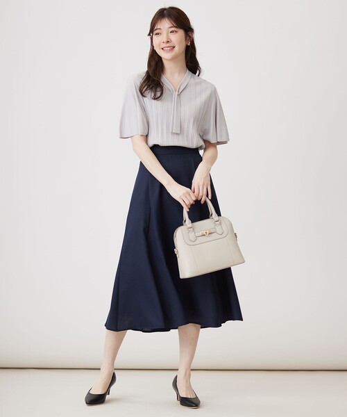 ANY SIS（エニィスィス）の「【UVケア】ボウタイフレアスリーブ ニット（ニット/セーター・レディース・ライトグレー系/スカイブルー系/ネイビー系・2）」の5枚目の写真