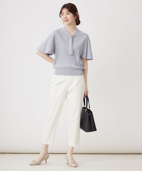 ANY SIS（エニィスィス）の「【UVケア】ボウタイフレアスリーブ ニット（ニット/セーター・レディース・ライトグレー系/スカイブルー系/ネイビー系・2）」の8枚目の写真