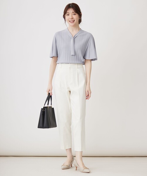 ANY SIS（エニィスィス）の「【UVケア】ボウタイフレアスリーブ ニット（ニット/セーター・レディース・ライトグレー系/スカイブルー系/ネイビー系・2）」の9枚目の写真