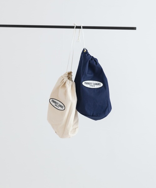 PARROTT CANVAS（パロットキャンバス）の「PARROTT CANVAS　シューズバック（ショルダーバッグ・レディース・ネイビー/オフホワイト・-）」の5枚目の写真