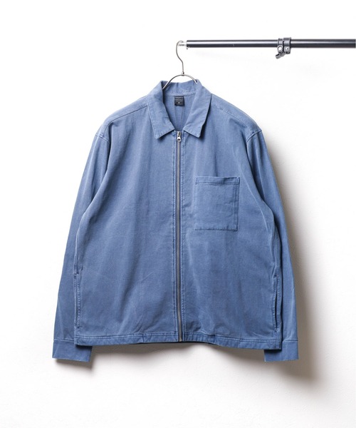 【セール】《ピグメント加工 ZIPシャツジャケット（ブルゾン）｜B.I.D.（ビーアイディー）