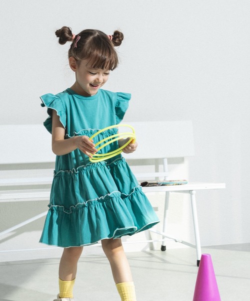 pairmanon(ペアマノン)の「配色メローティアードワンピース(ワンピース・キッズ・パープル/ピンク/ラベンダー/グリーン系その他・110/90/120/130/150/100/140)」の5枚目の写真