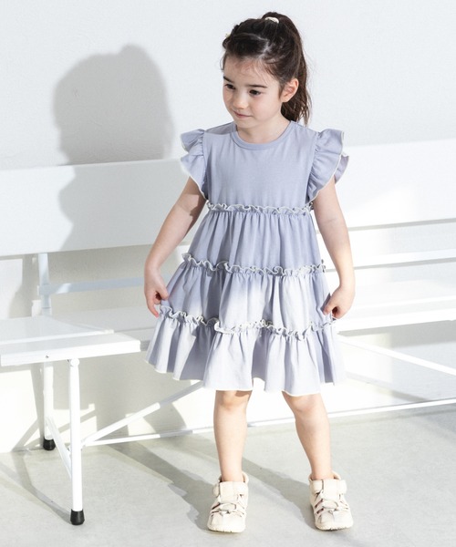 pairmanon(ペアマノン)の「配色メローティアードワンピース(ワンピース・キッズ・パープル/ピンク/ラベンダー/グリーン系その他・110/90/120/130/150/100/140)」の15枚目の写真