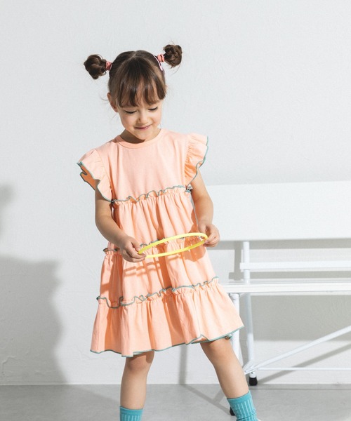 pairmanon(ペアマノン)の「配色メローティアードワンピース(ワンピース・キッズ・パープル/ピンク/ラベンダー/グリーン系その他・110/90/120/130/150/100/140)」の18枚目の写真