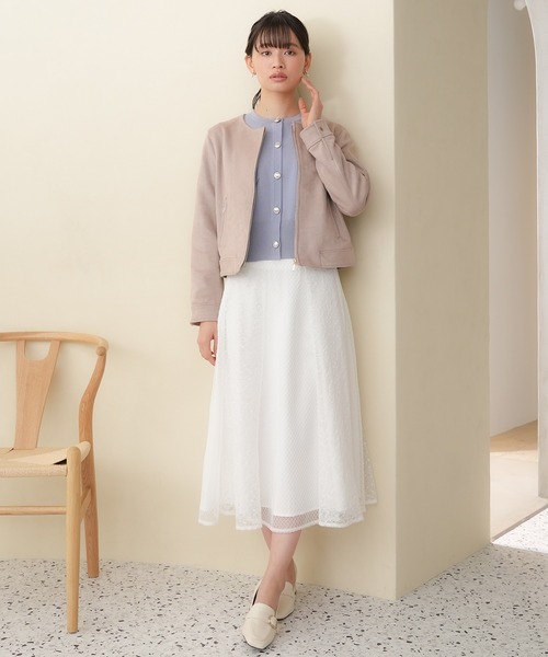 TRUDEA(トルディア)の「スエードノーカラーブルゾン(ブルゾン・レディース・グレイッシュベージュ/ピンクベージュ・SMALL/MEDIUM/LARGE)」の13枚目の写真