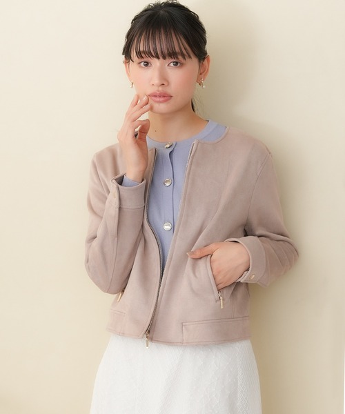 TRUDEA(トルディア)の「スエードノーカラーブルゾン(ブルゾン・レディース・グレイッシュベージュ/ピンクベージュ・SMALL/MEDIUM/LARGE)」の7枚目の写真