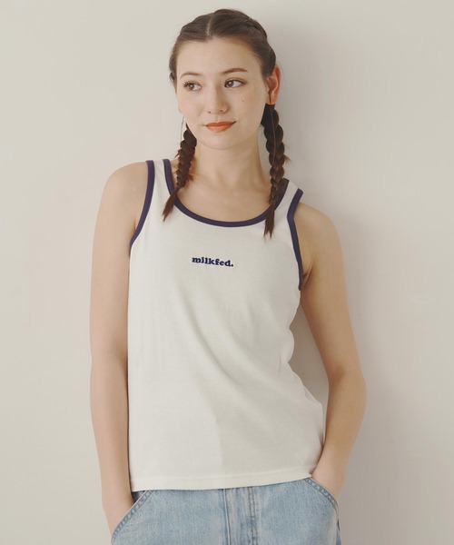 MILKFED.（ミルクフェド）の「MILKFED. TANK TOP（タンクトップ・レディース・ベージュ/ネイビー/ブラック/ホワイト・S/M）」の2枚目の写真