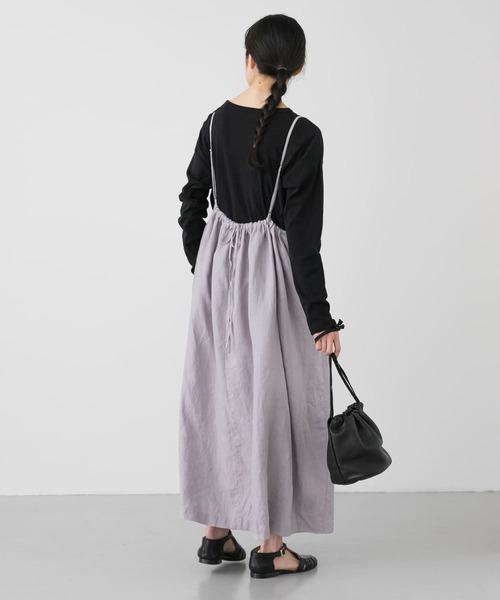 かぐれ（カグレ）の「リネンバックギャザーワンピース（ワンピース  