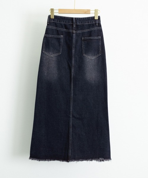 Miniministore（ミニミニストア）の「レトロデニムスカート ハイウエスト 韓国（デニムスカート・レディース・ネイビー・L/S/XL/M）」の7枚目の写真
