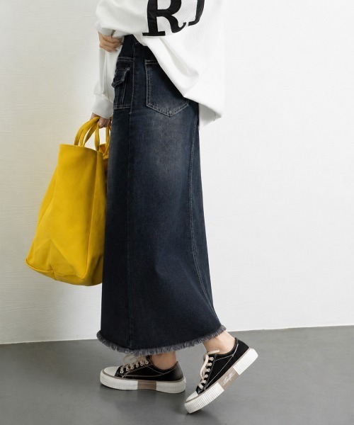 Miniministore(ミニミニストア)の「レトロデニムスカート ハイウエスト 韓国(デニムスカート・レディース・ネイビー・L/S/XL/M)」の7枚目の写真