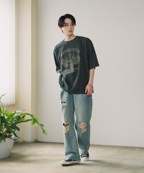 ROOPTOKYO(ループトウキョウ)の「16/-天竺ピグメントプリントクルー(Tシャツ/カットソー・メンズ・モカ/ブラック・M/L/XL)」の11枚目の写真