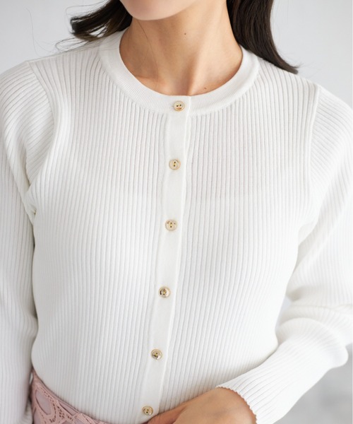 tocco closet（トッコ　クローゼット）の「【ZOZO限定】リブカーディガン（カーディガン/ボレロ・レディース・オレンジ/ラベンダー/ブルー/オフホワイト・M）」の17枚目の写真