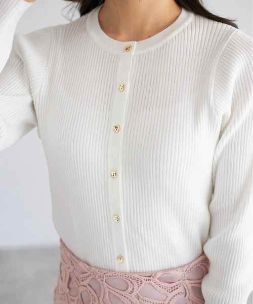 tocco closet（トッコ　クローゼット）の「【ZOZO限定】リブカーディガン（カーディガン/ボレロ・レディース・オレンジ/ラベンダー/ブルー/オフホワイト・M）」の16枚目の写真