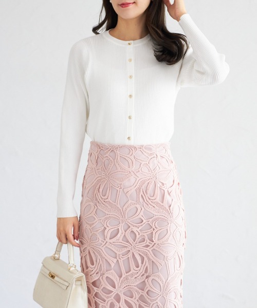 tocco closet（トッコ　クローゼット）の「【ZOZO限定】リブカーディガン（カーディガン/ボレロ・レディース・オレンジ/ラベンダー/ブルー/オフホワイト・M）」の8枚目の写真