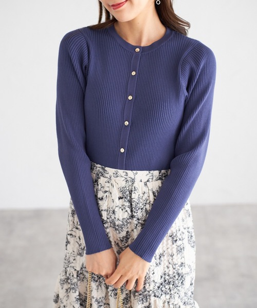 tocco closet（トッコ　クローゼット）の「【ZOZO限定】リブカーディガン（カーディガン/ボレロ・レディース・オレンジ/ラベンダー/ブルー/オフホワイト・M）」の21枚目の写真