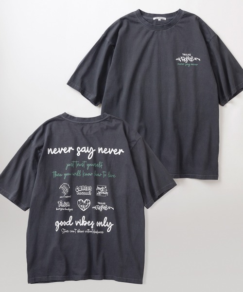 E.YAZ グラフィックプリント Tシャツ 黒 セール】【0】ハート グラデーションプリント ＆ グラフィックプリント