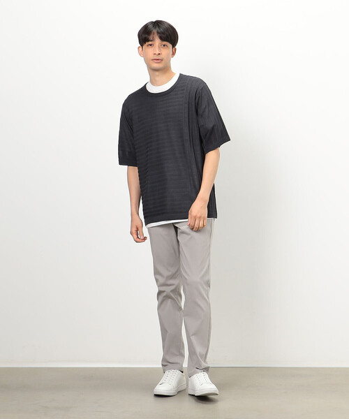 COMME CA ISM(コムサイズム)の「【セットアイテム】 リンクス編みニット+Tシャツ(ニット/セーター・メンズ・ライトグレー/チャコール/グリーン・LARGE/MEDIUM)」の6枚目の写真