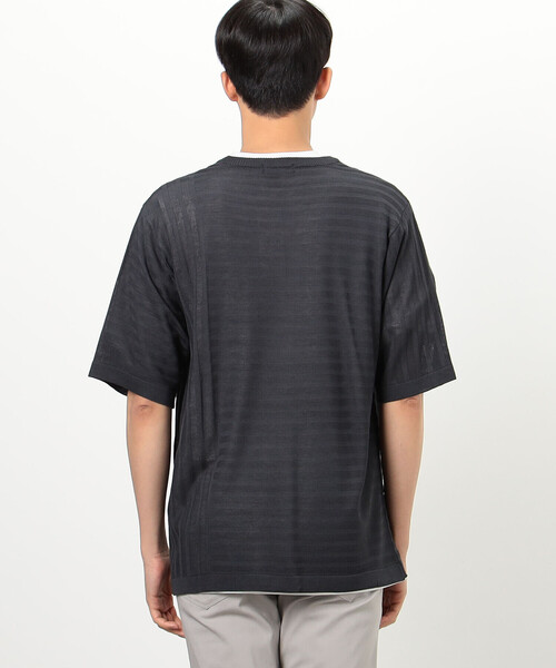 COMME CA ISM(コムサイズム)の「【セットアイテム】 リンクス編みニット+Tシャツ(ニット/セーター・メンズ・ライトグレー/チャコール/グリーン・LARGE/MEDIUM)」の12枚目の写真