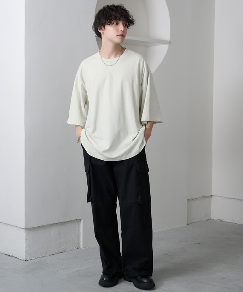 MONO-MART(モノマート)の「ピグメントオーバーダイアウトシーム ルーズ半袖Tシャツ(Tシャツ/カットソー・レディース・オフホワイト/ベージュ/ブラック/レッド/グレー/ブラウン/ネイビー/パープル/グリーン/ブルー・L/M)」の17枚目の写真