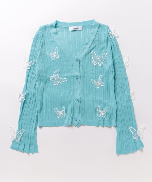 Mayree(メイリー)の「【Mayree】バタフライ クロップド丈カーディガン(カーディガン/ボレロ・レディース・ホワイト/ブラック/ピンク/ブルー・FREE)」の20枚目の写真