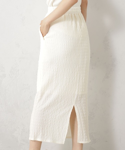 FOUND GOOD(ファウンドグッド)の「シャーリングカットタイトSK(スカート・レディース・グリーン系5/アイボリー/ブラウン系3/ブラック/イエロー系5・S/L/M)」の13枚目の写真