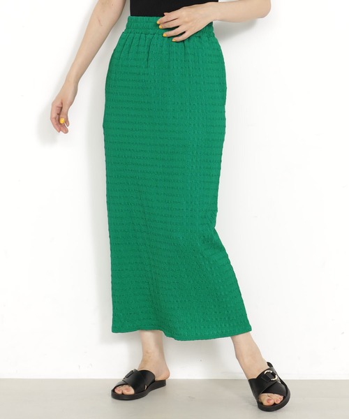 FOUND GOOD(ファウンドグッド)の「シャーリングカットタイトSK(スカート・レディース・グリーン系5/アイボリー/ブラウン系3/ブラック/イエロー系5・S/L/M)」の15枚目の写真